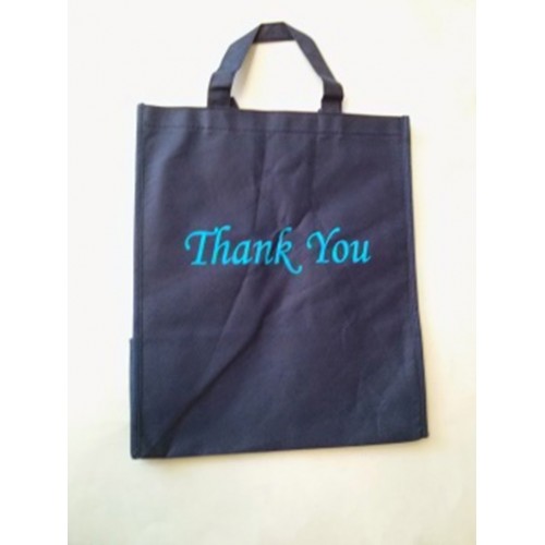 Non Woven Bag Blue with Thank You 100ct Size:12x13x7 inch